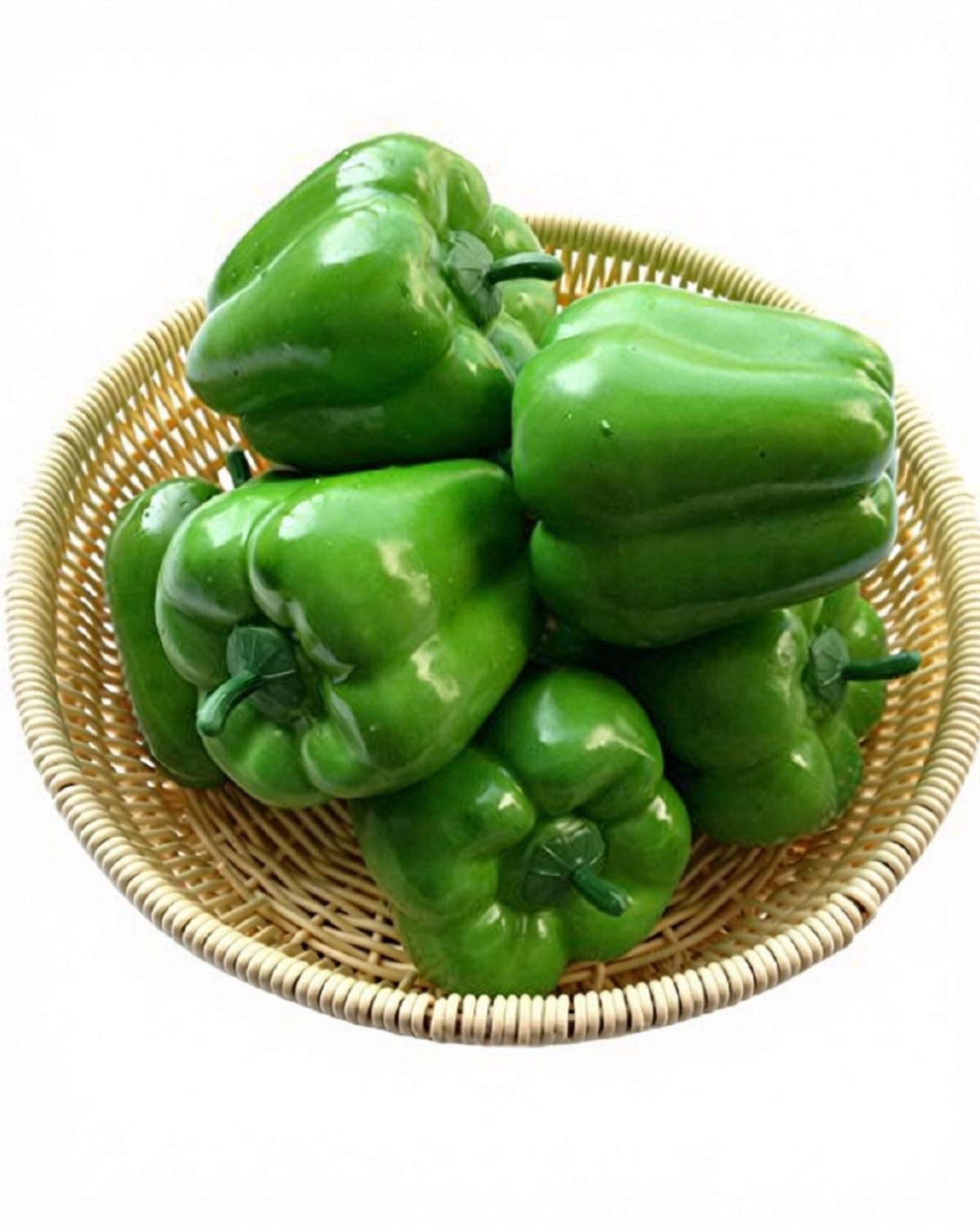 Green capsicum in a basket