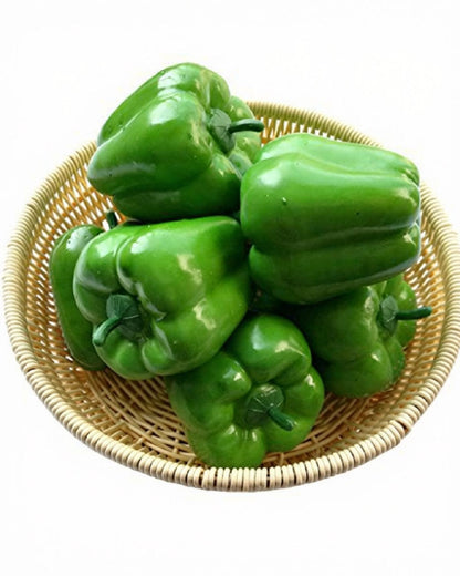 Green capsicum in a basket