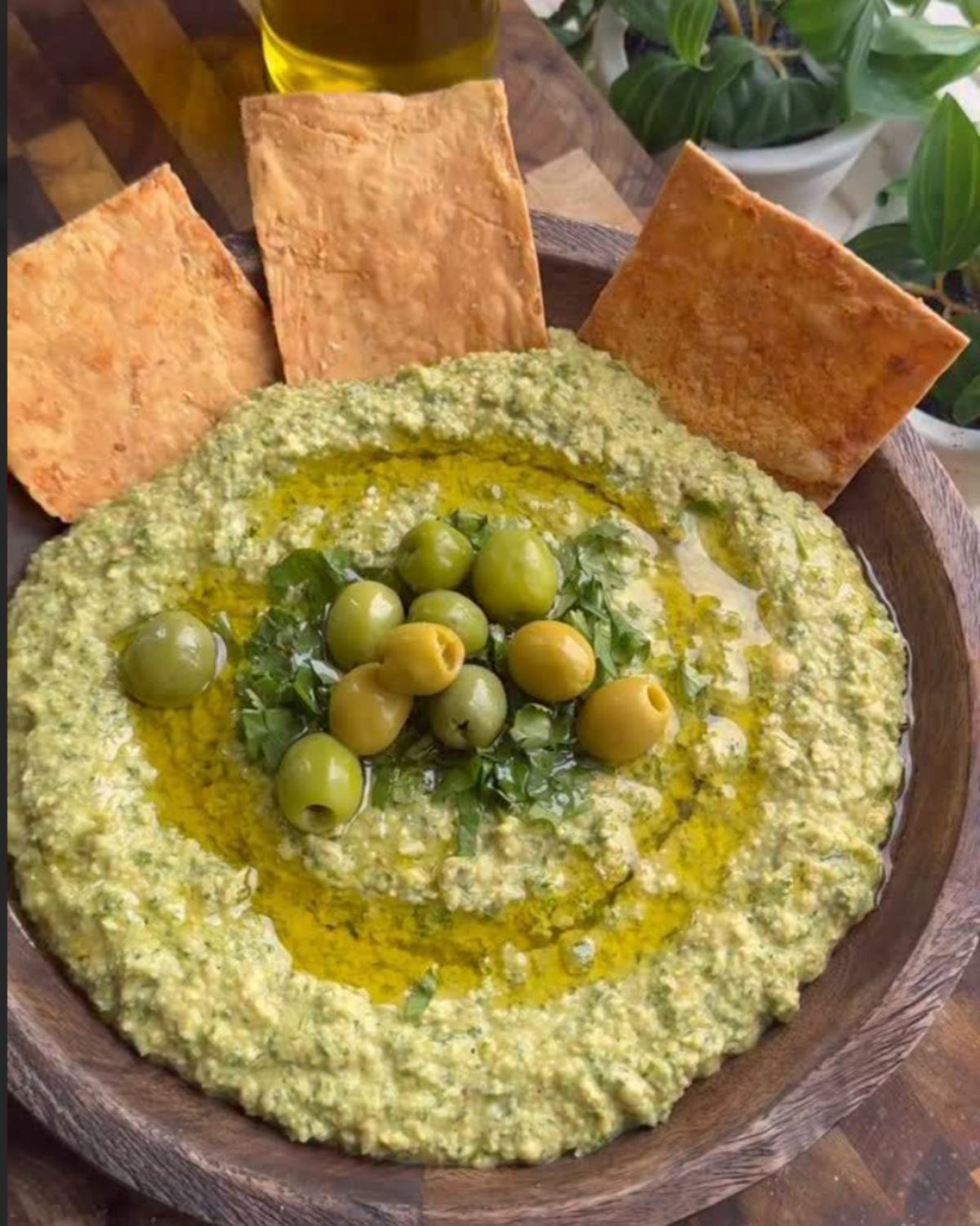 Herbed spread served with pita