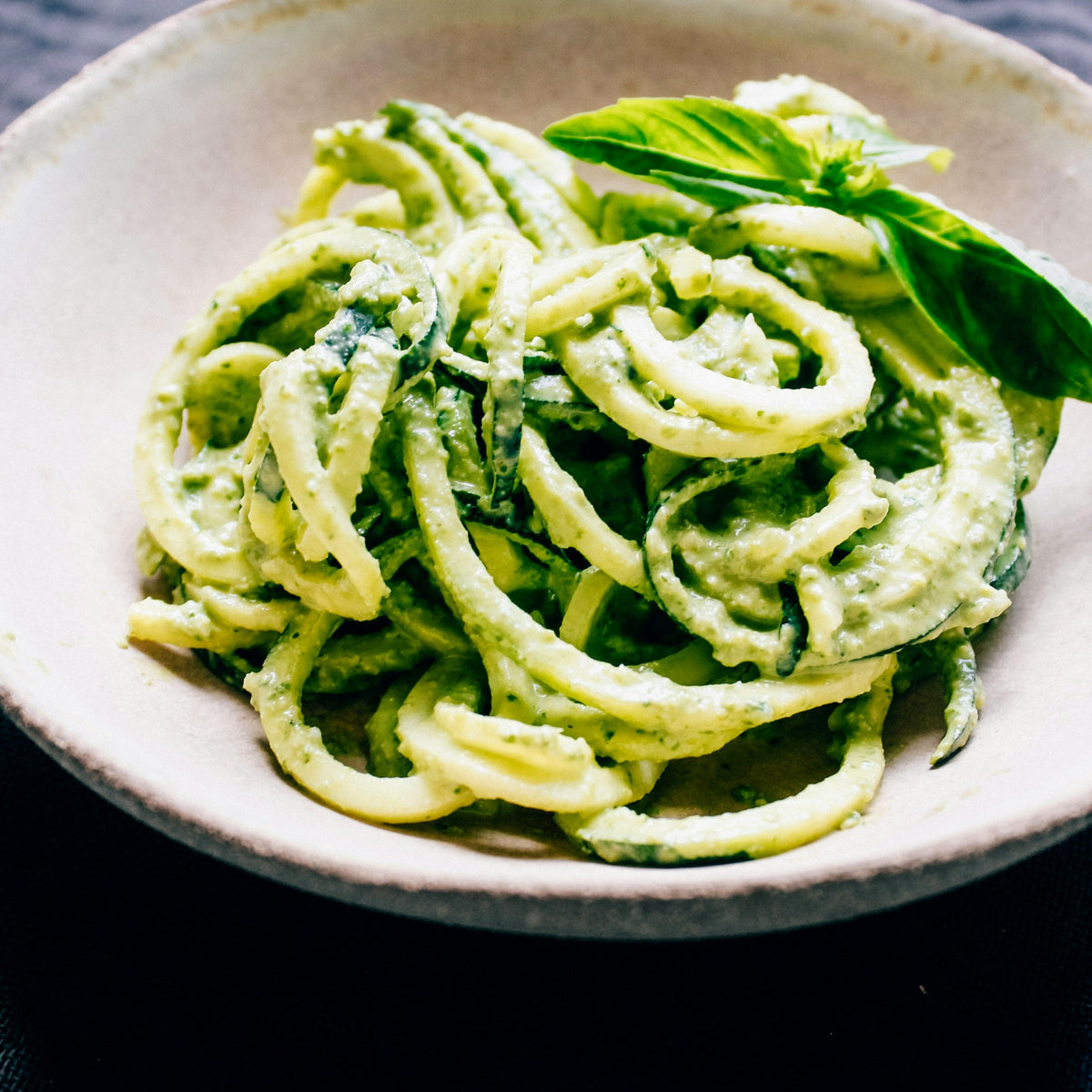 Zucchini noodles with basil