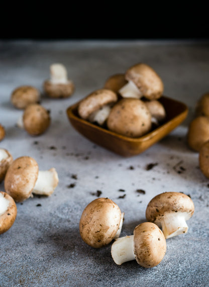 Button mushrooms in a bowl