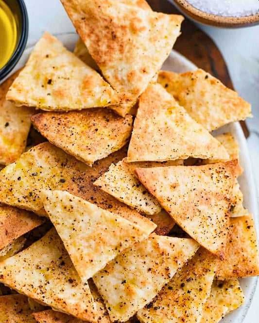 Toasted wheat pita chips