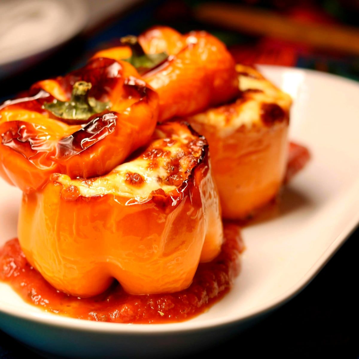Baked stuffed yellow peppers