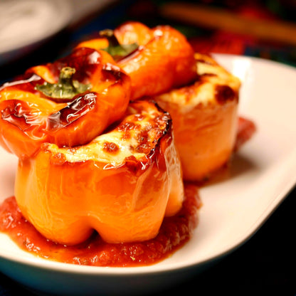 Baked stuffed yellow peppers